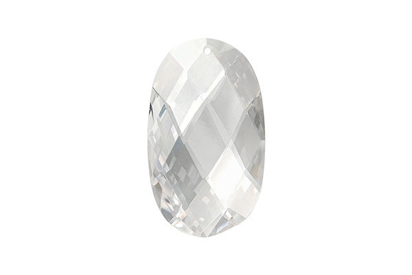Pendant Cubic Zirconia Faceted Flat Oval (White)