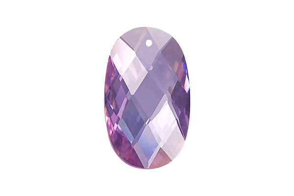 Pendant Cubic Zirconia Faceted Flat Oval (Lavender)