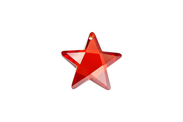 Pendant Cubic Zirconia Faceted Star (Red)