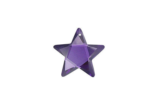 Pendant Cubic Zirconia Faceted Star (Amethyst)