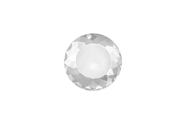Pendant Cubic Zirconia Faceted Coin (White)