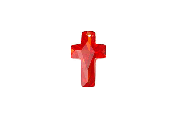 Pendant Cubic Zirconia Faceted Cross (Ruby)