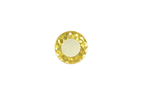Pendant Cubic Zirconia Faceted Coin (Yellow)