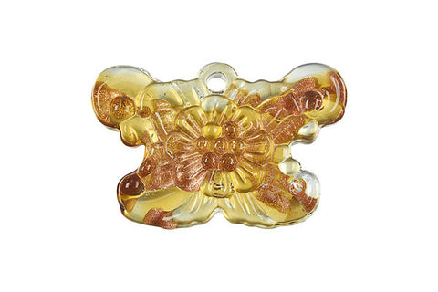 Pendant Murano Foil Glass Butterfly (Amber)