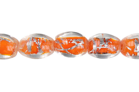 Lines Foil Glass Drum (Orange)