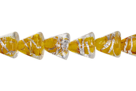 Lines Foil Glass Cone (Yellow)