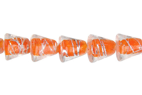 Lines Foil Glass Cone (Orange)