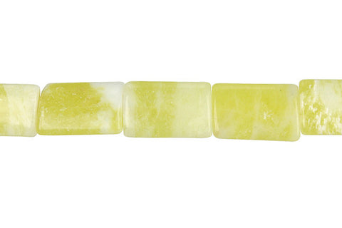 Lemon Jade Puffy Rectangle Beads