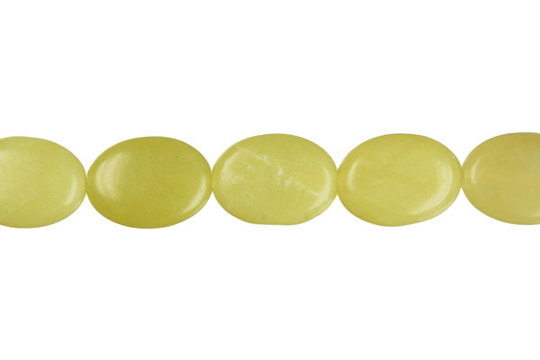Lemon Jade Flat Oval Beads