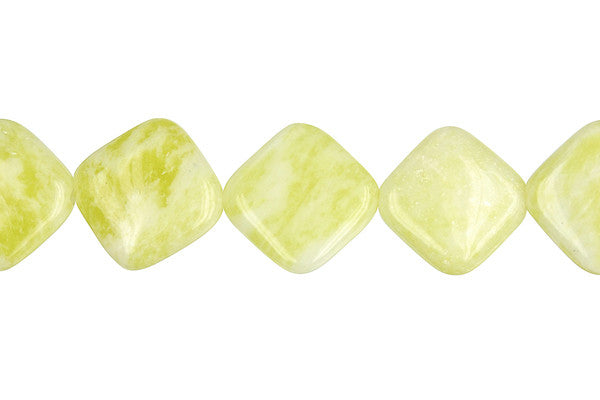 Lemon Jade Diamond Square Beads