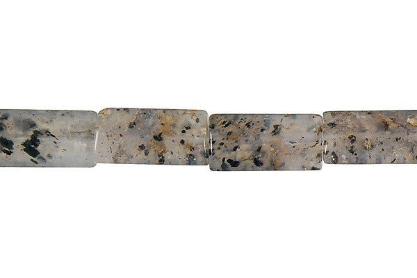 Sesame Rock Crystal Puffy Rectangle Beads