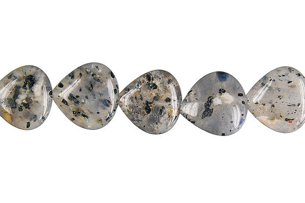 Sesame Rock Crystal Flat Heart Briolette (Vertical Drilled) Beads