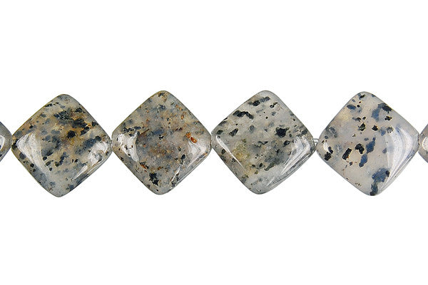 Sesame Rock Crystal Diamond Square Beads