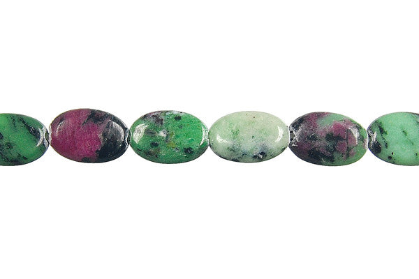 Ruby Zoisite Flat Oval Beads