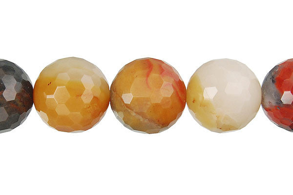 Oregon Picture Jasper Faceted Round Beads