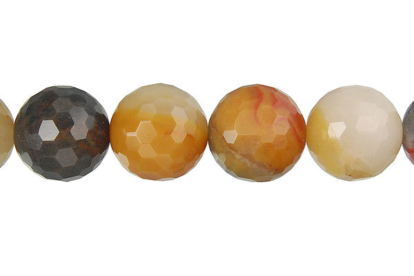 Oregon Picture Jasper Faceted Round Beads