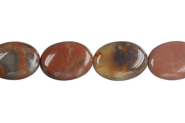 Amber Onyx Flat Oval Beads