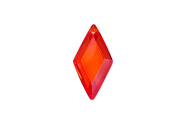 Pendant Cubic Zirconia Faceted Diamond (Orange Red)