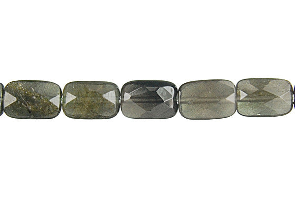 Tourmaline Cat's Eye Faceted Flat Rectangle Beads