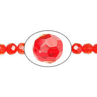 Chinese Crystal (Orange Red) Faceted Round
