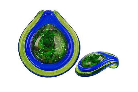 Pendant Murano Foil Glass Coin Eye (O-104)