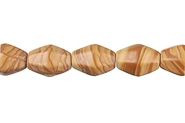 Wood Jasper Hexagon Rice Beads