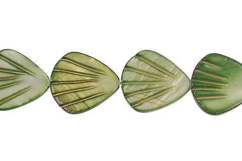 Shell (Green MOP) Fan Beads