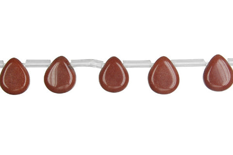 Chocolate Aventurine Flat Briolette Beads