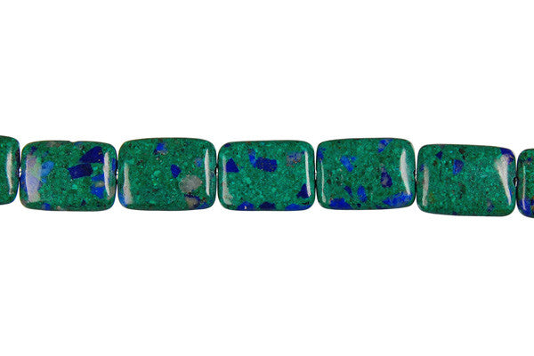 Azurite-Malachite Flat Rectangle Beads