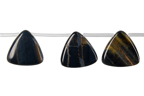 Blue Tiger Eye Triangle (Top Drilled) Beads
