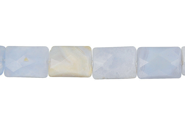 Blue Chalcedony Faceted Rectangle Beads