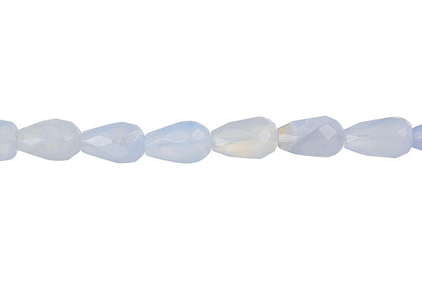 Blue Chalcedony Faceted Briolette (Vertical Drilled) Beads