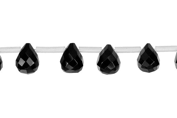 Black Onyx (AAA) Faceted Briolette Beads