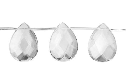 Clear Quartz Faceted Flat Briolette