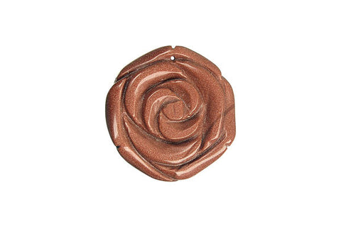 Pendant Gold Stone Carved Rose