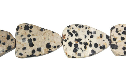 Dalmatian Jasper Wavy Triangle Beads