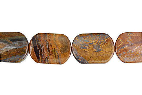 Tiger Iron (AAA) Rectangle Flat Oval Beads