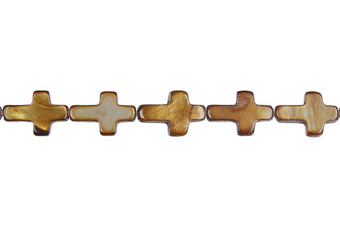Shell (Golden MOP) Cross Beads