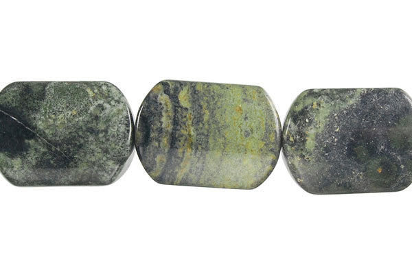 Kambaba Jasper Rectangle Flat Oval Beads