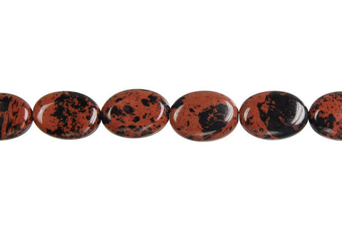 Mahogany Obsidian Flat Oval Beads