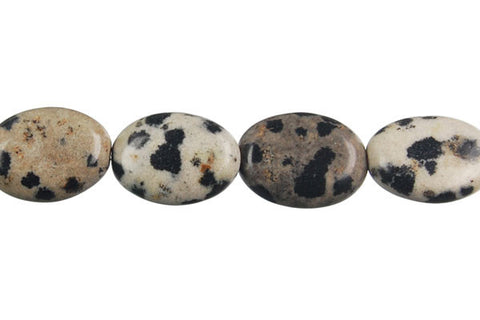 Dalmatian Jasper Flat Oval Beads