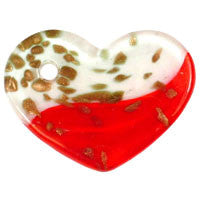 Pendant Murano Foil Glass Heart Donut (110)