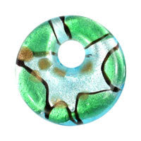 Pendant Murano Foil Glass Donut Top Hole (08)