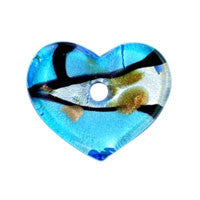 Pendant Murano Foil Glass Heart Donut (48)