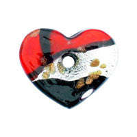 Pendant Murano Foil Glass Heart Donut (45)