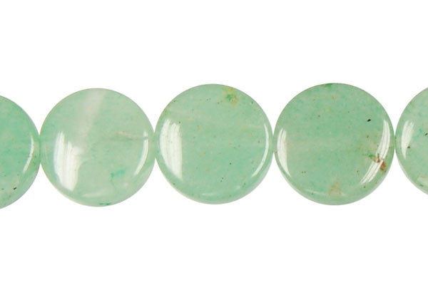 Green Aventurine Coin Beads