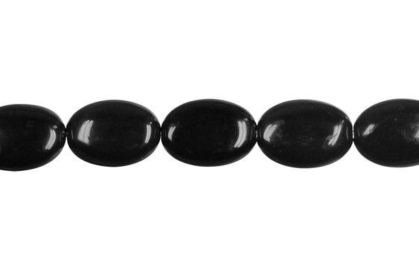 Black Swan Flat Oval Beads