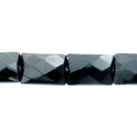 Black Swan Faceted Rectangle Beads