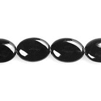Black Onyx (AAA) Flat Oval Beads