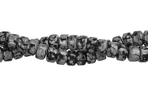 Snowflake Obsidian Puffy Disc Beads